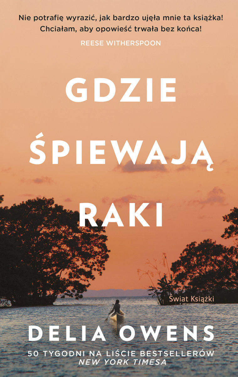 Okładka książki "Gdzie śpiewają raki", autor Delia Owens. 